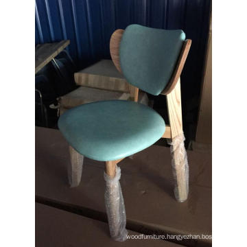 New Design Wood Bistro Chair in Green Soft Pad (FOH-BCA27-C)